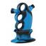 Pulsar RIP Knuckle Bubbler w/ Matching Stand - Black & Blue